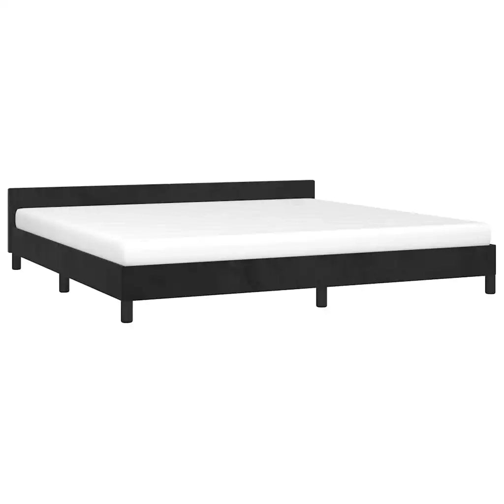Giroletto senza Materasso Nero 200x200 cm in Velluto 347593