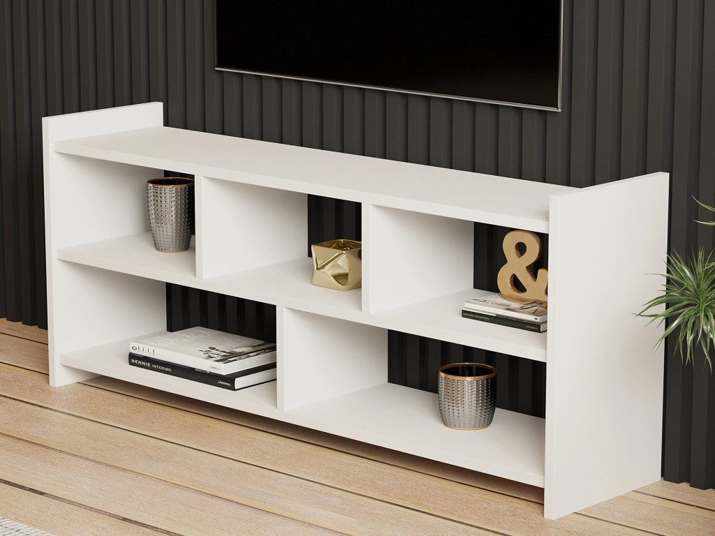Loreglia, Mobile Porta tv 5 Ripiani, 118x28x55h cm Bianco
