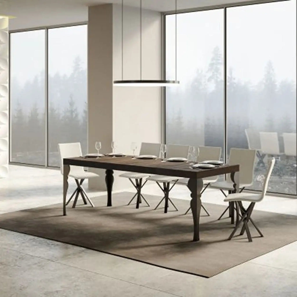 Tavolo allungabile 180/284x90 cm Paxon Premium colore noce gambe antracite