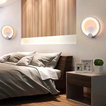 APPLIQUE ANELLO IN VETRO DA PARETE LUCE BIANCA LAMPADA LED INTERNO 9W Luca Calda 3000k