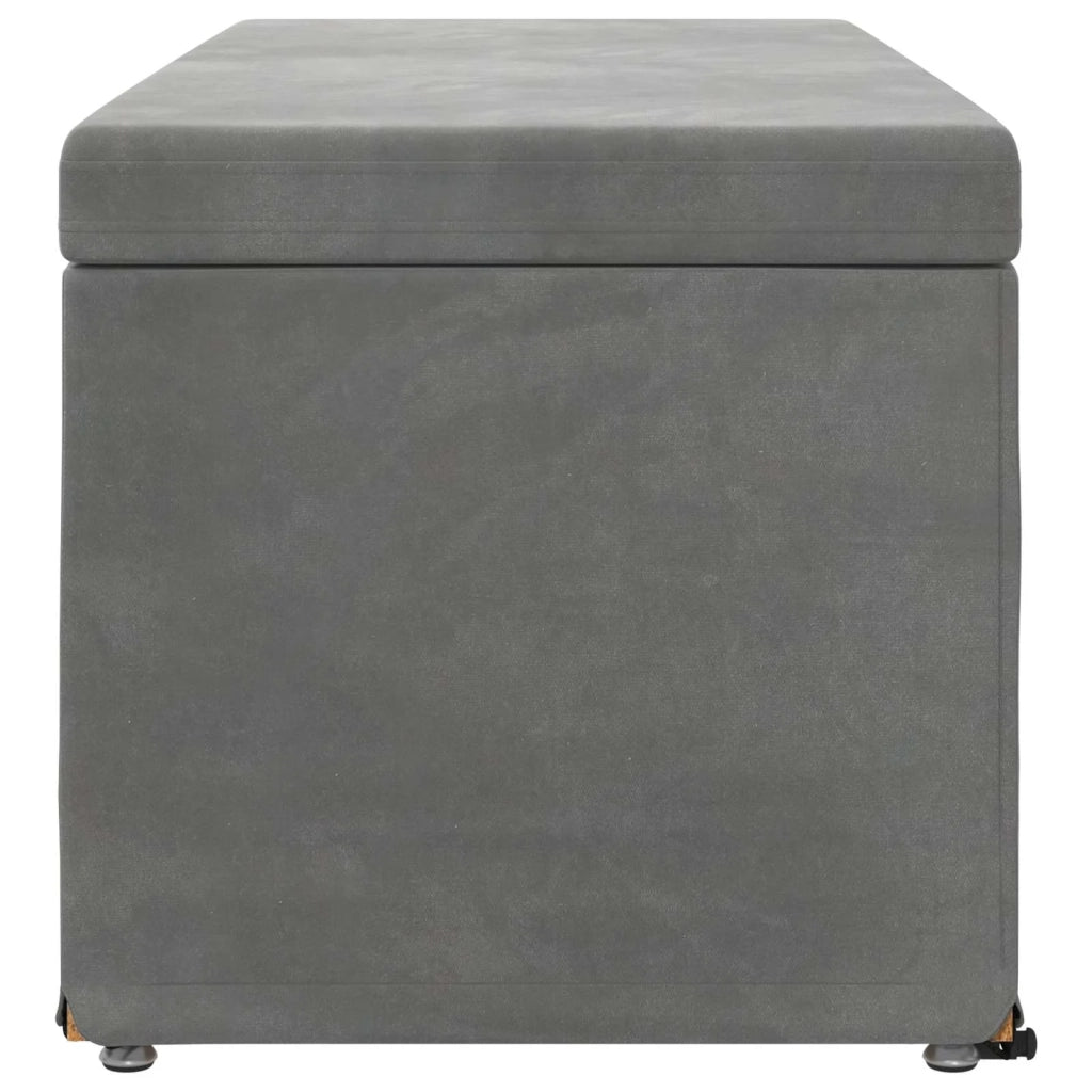 Pouf Grigio scuro Velluto e Legno Ingegnerizzato