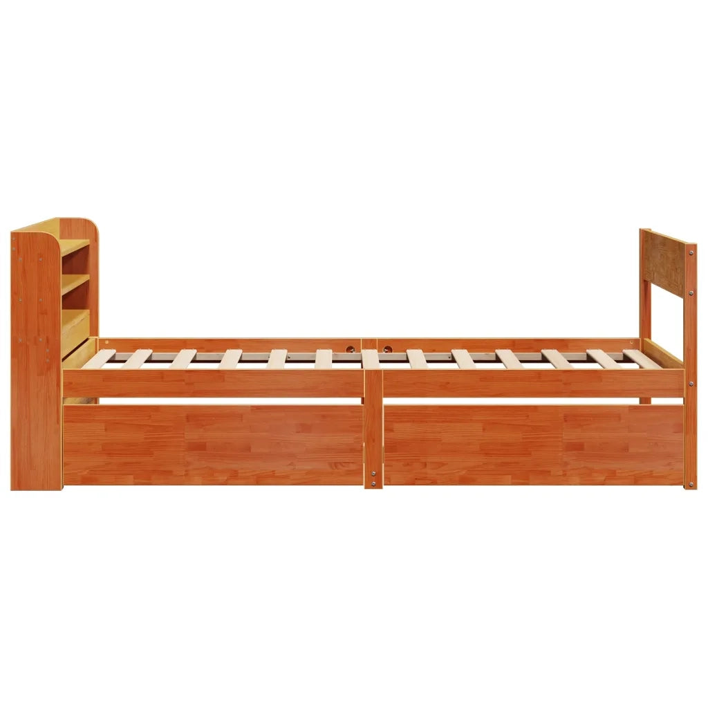 Letto singolo | Letto per adulti | Letto senza Materasso Marrone Cera 75x190 cm in Legno di Pino