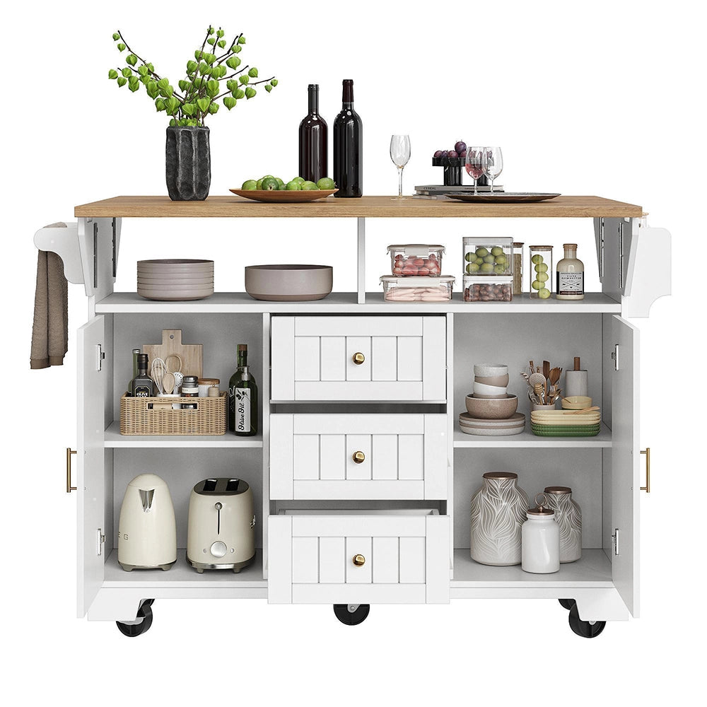 Isola cucina estendibile - Xylo - 120x40x95cm nero/bianco