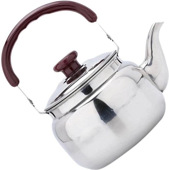 Teapot in acciaio inossidabile da 750 ml per fornello a gas - teiera vintage con manico per campeggio, picnic, cucina da viaggio
