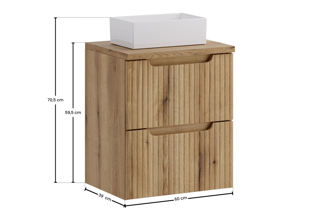 Set mobili bagno 50 cm con piano e lavabo da appoggio Gaja Nova Coast Evoke 50 cm