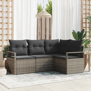 Set di divani 4 pcs Grigio polyrattan