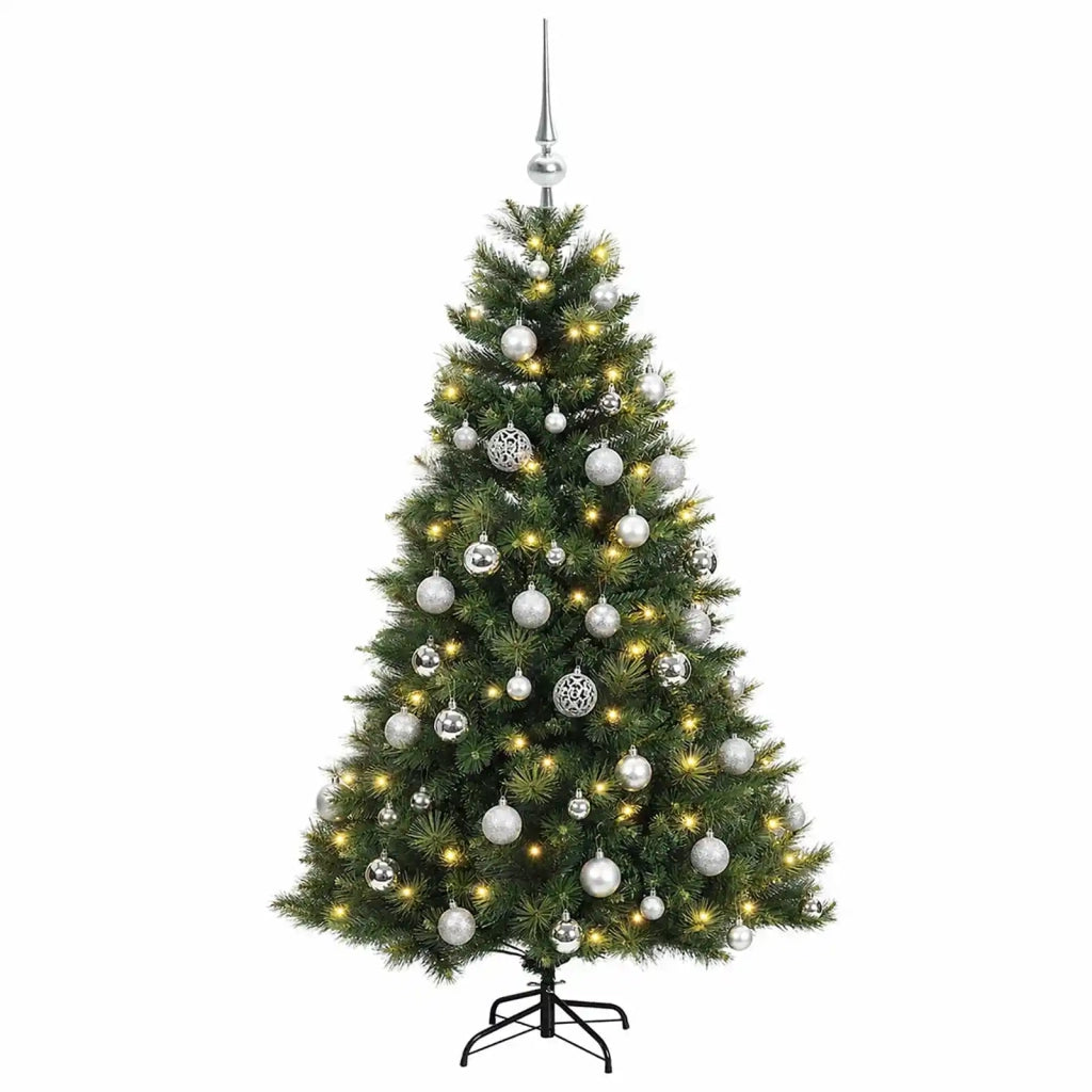 Albero di Natale artificiale con palline 150 cm 150 LED 3465952