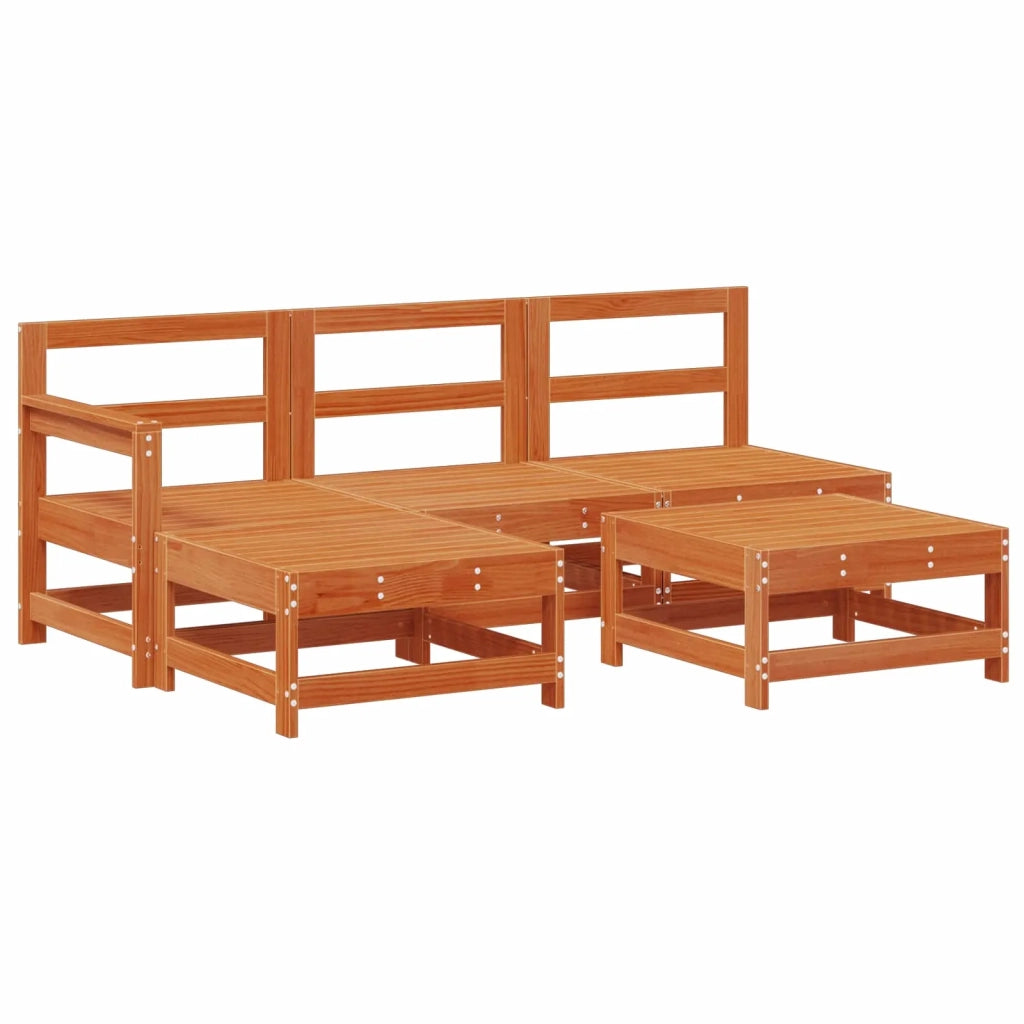 Set Lounge da Giardino 5 pcs Pino Marrone Cerato 3418112
