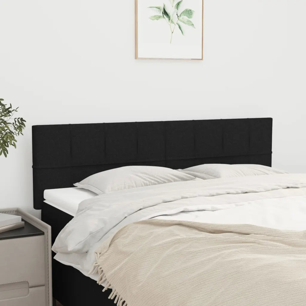 Testiera | Testata Nera 144x5x78/88 cm in Tessuto