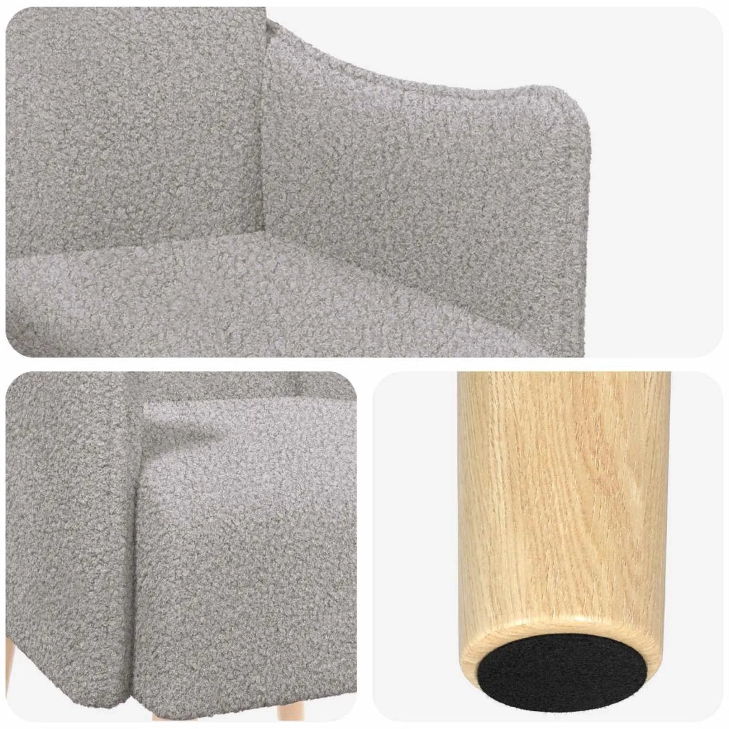 Sedia d'accento Grigio Chiaro Bouclé 42044823