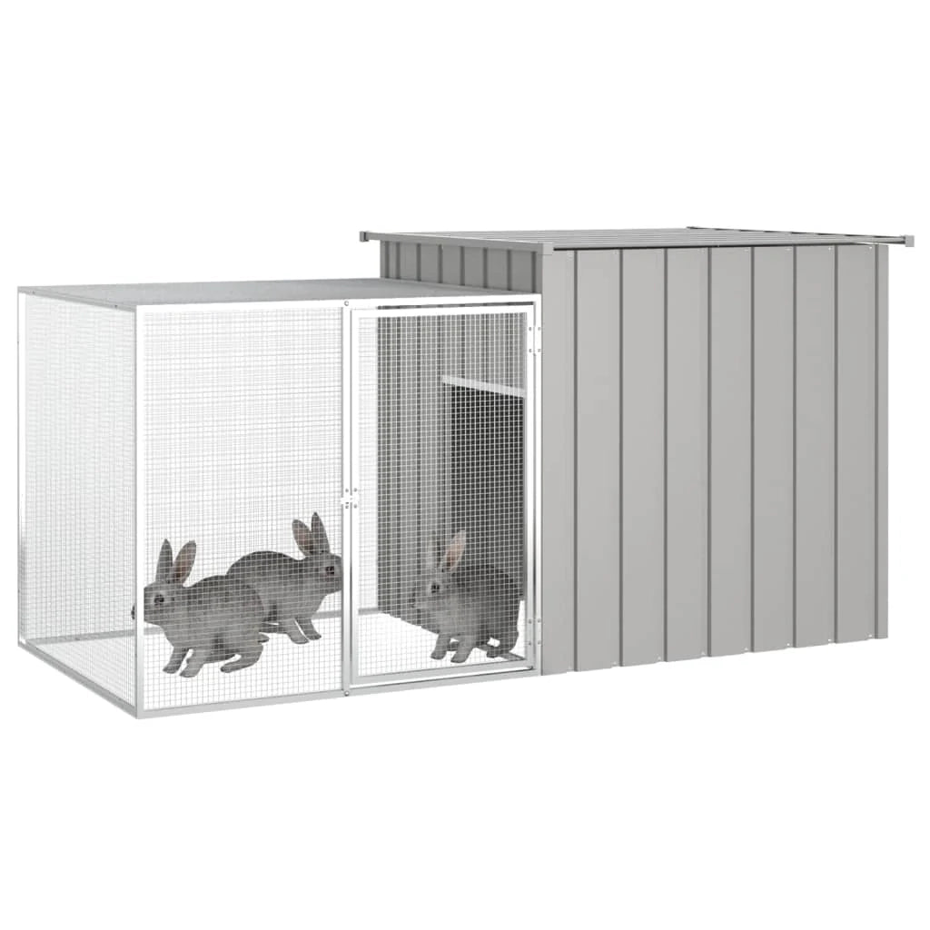Conigliera 200 x 91 x 100 cm acciaio zincato grigio 02_0041946
