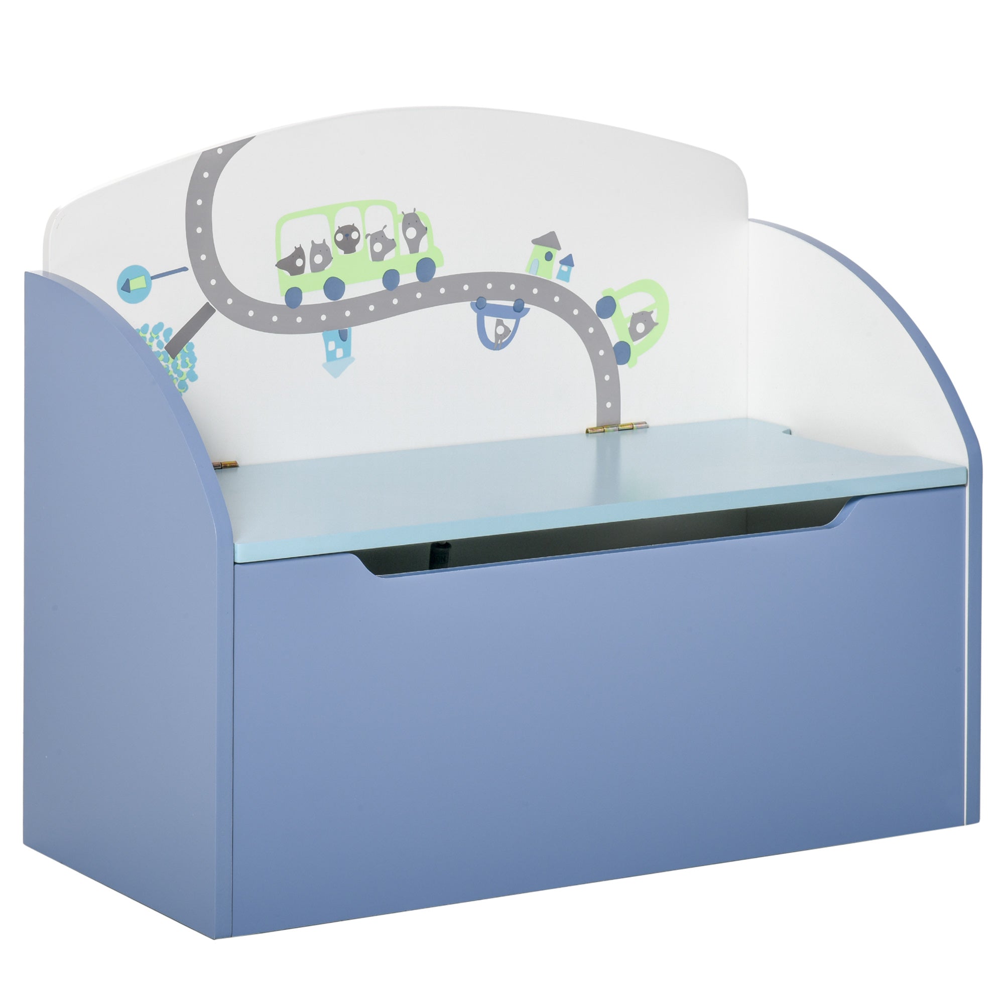 Cassapanca Baule Portagiochi 60x30x50 cm IN MDF Blu