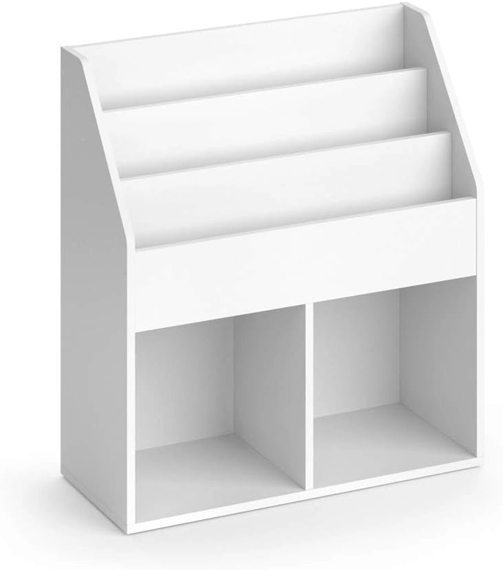 Libreria bambini Luigi, Bianco, 72 x 79 cm Senza box pieghevole, combinabile per riporre libri e giocattoli