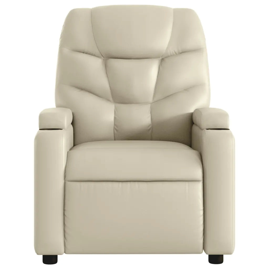 Divano Sedia-Poltrona Reclinabile Crema in Similpelle 616026