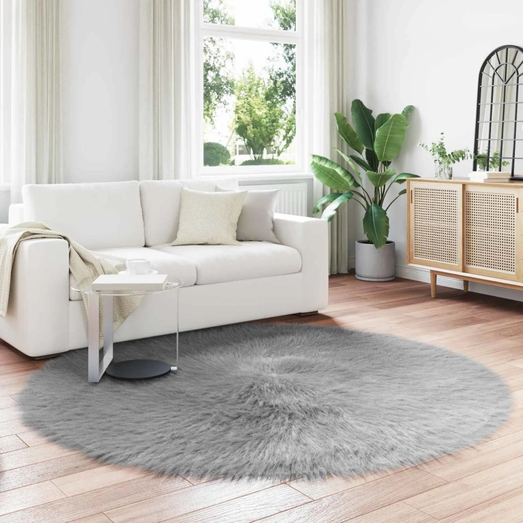 Tappeto in finta TAFALLA Grigio Ø 200 cm Poliestere 42021539