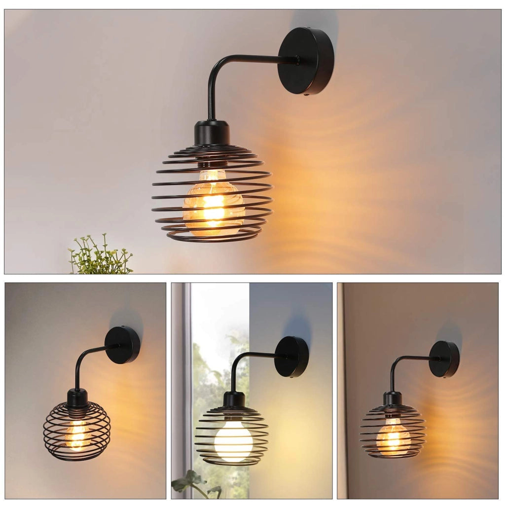 ZMH Lampada da Parete nera E27 corridoio camera sala pranzo soggiorno senza lampadine