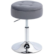 Sgabello da Bar Imbottito con Braccioli e Seduta Girevole ¨C Zephmum ¨C Grigio 39x39x65 cm