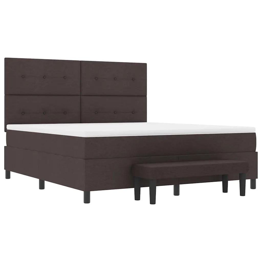 Letto a molle con materasso Marrone Scuro 180 x 200 cm Tessuto 3344089