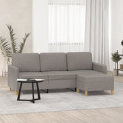 Divano a 3 Posti con Poggiapiedi-Sofa 3 Posti con Poggiapiedi Tortora 180 cm in Tessuto 985950