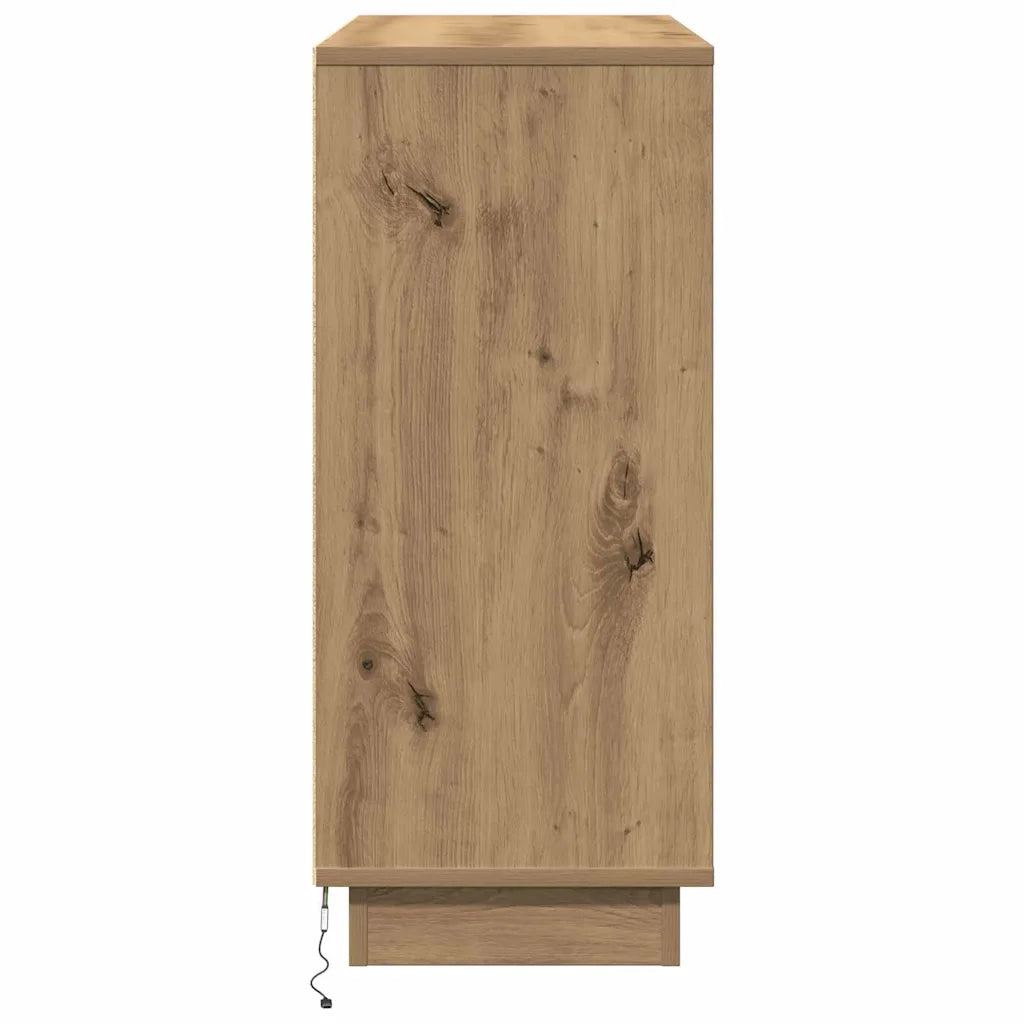Madia LED Rovere artigianale 90 x 32 x 75 cm Legno multistrato 869681