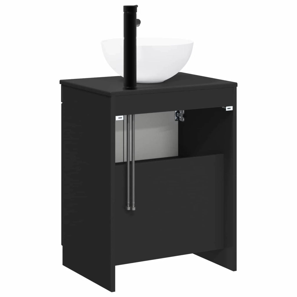 Set di mobili per il bagno Nero Legno ingegnerizzato 3404205