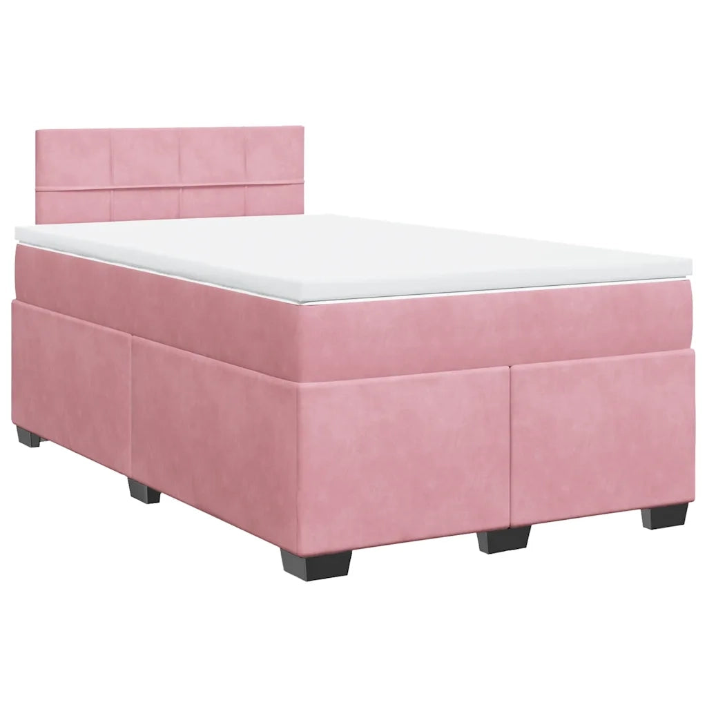 Giroletto a Molle con Materasso Rosa 120x190 cm in Velluto 3288563