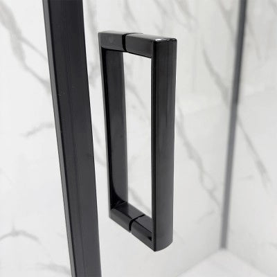 Box doccia angolare 80x140 cm scorrevole con profilo nero opaco  Tay