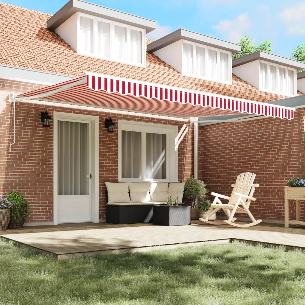 Tenda retrattile automatica strisce rosse e bianche 450x300 cm