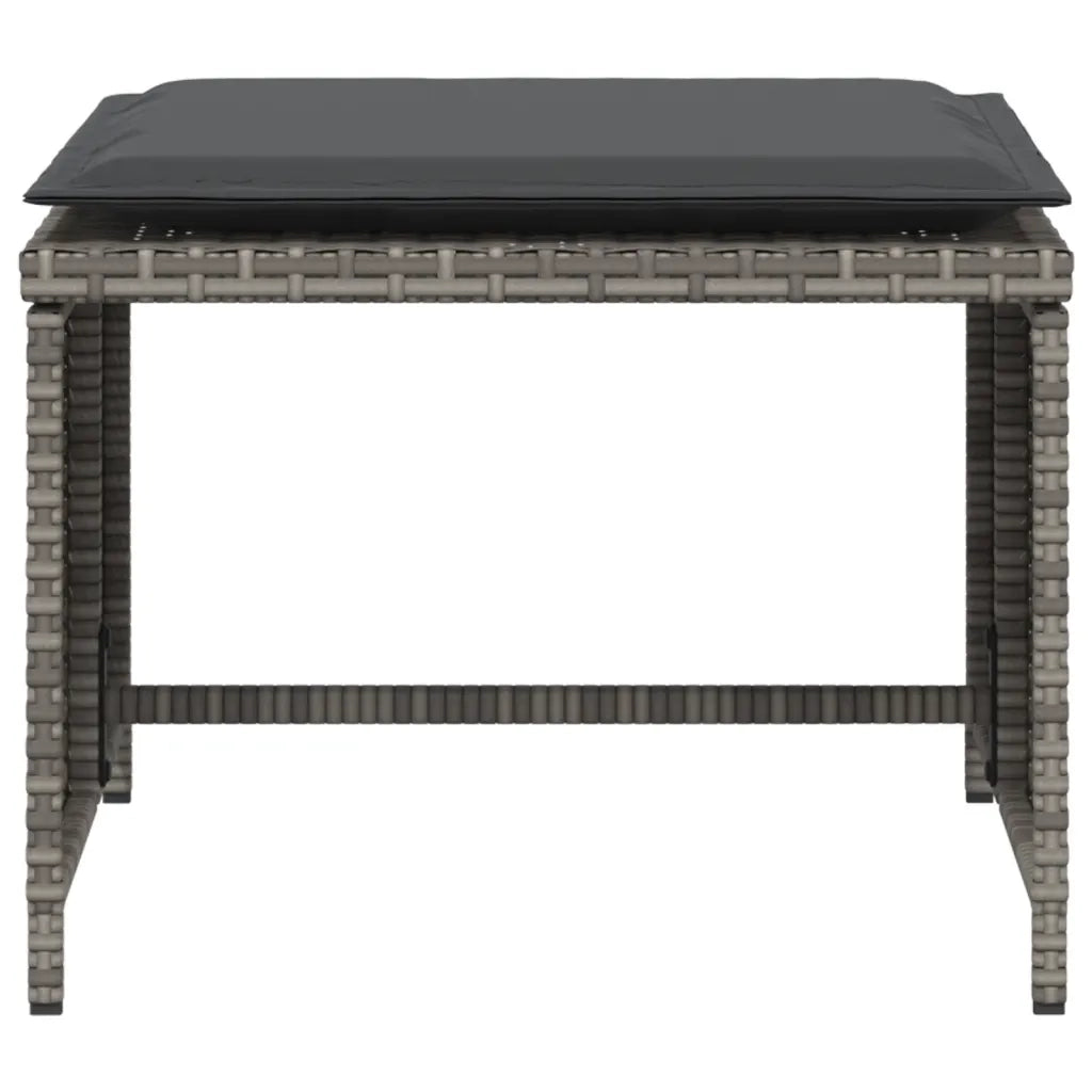 Poltrona da Giardino con Poggiapiedi Grigia in Polyrattan CFW2584096