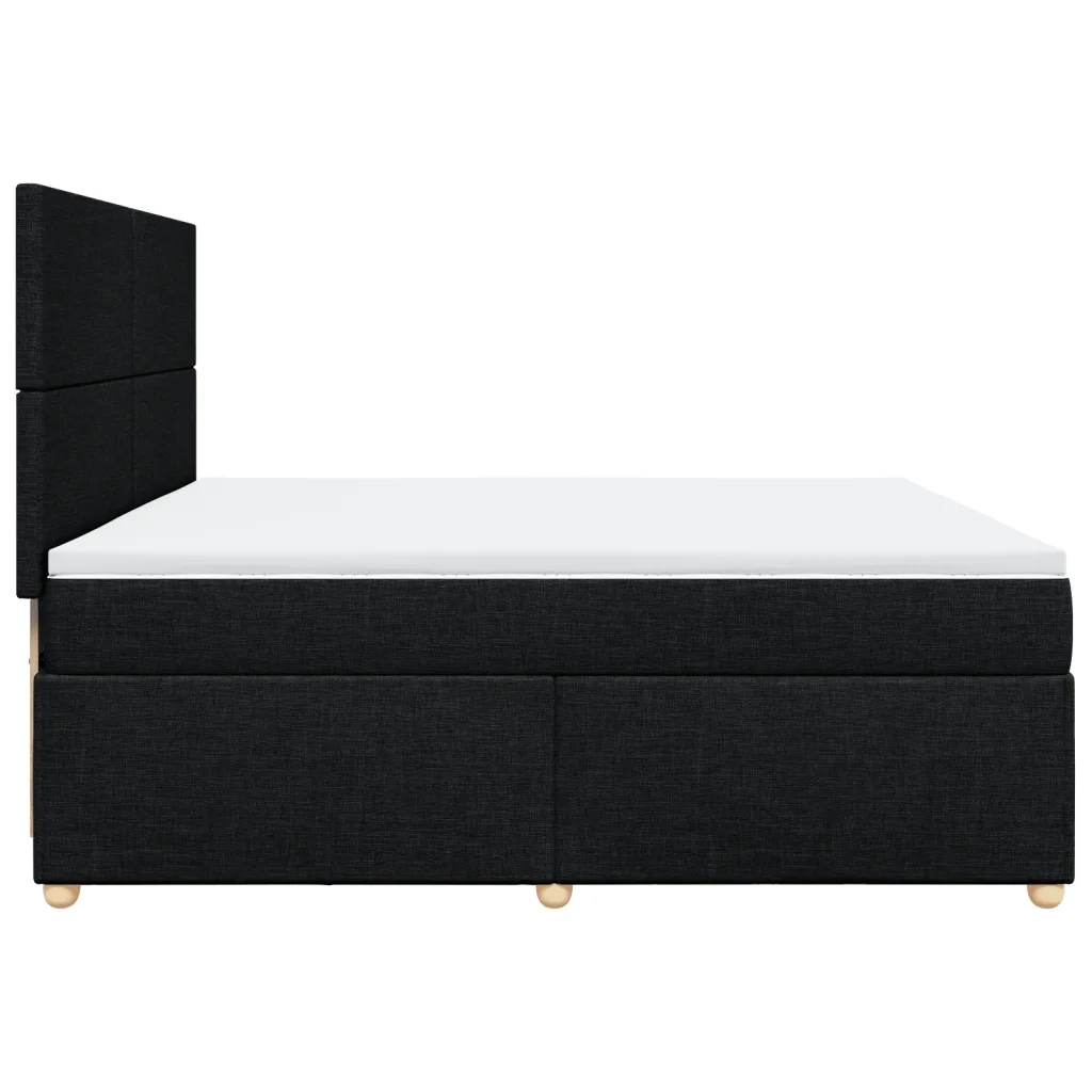 Giroletto a Molle con Materasso Nero 200x200 cm in Tessuto