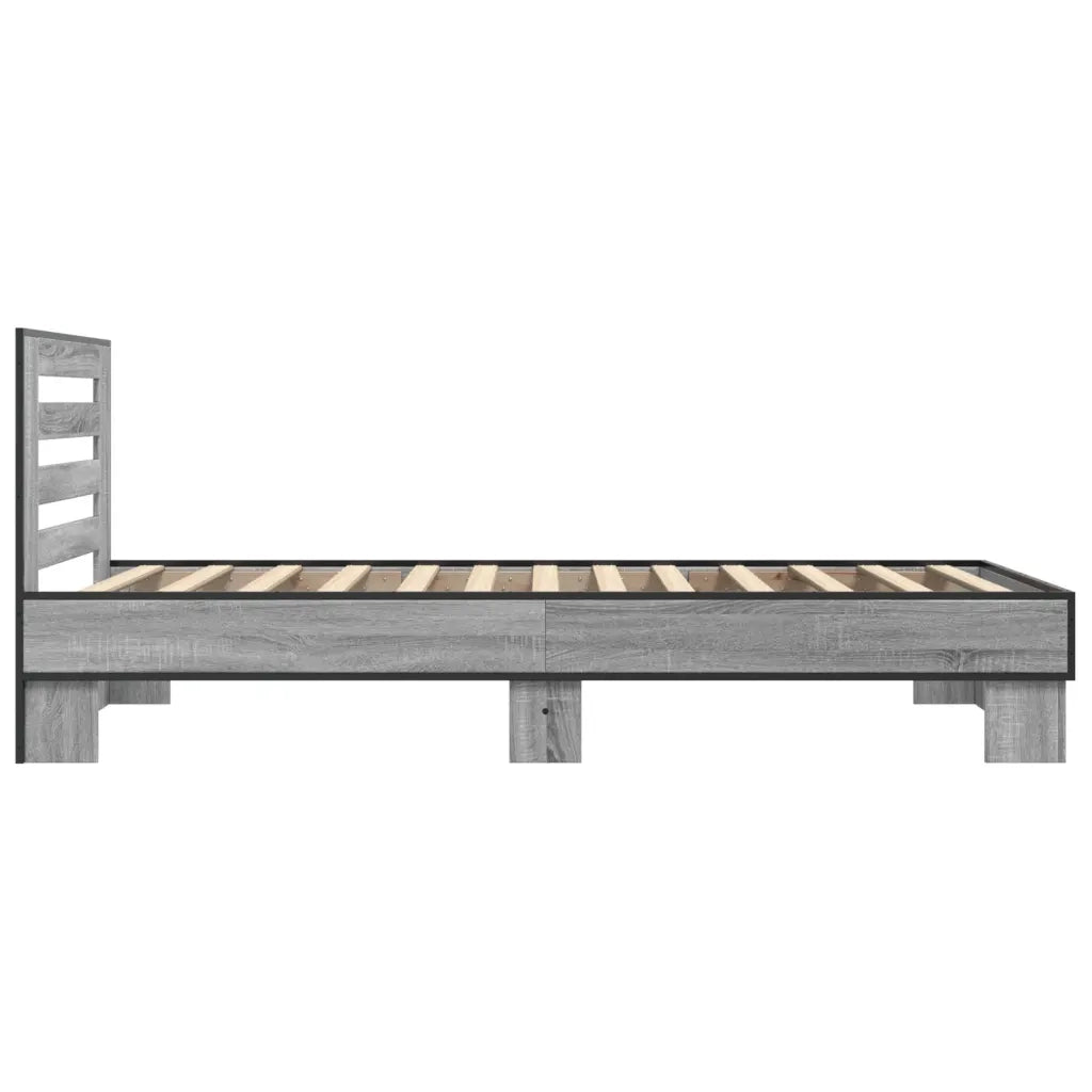 Giroletto Grigio Sonoma 75x190cm in Legno Multistrato e Metallo 845660