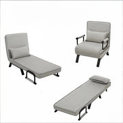 Letto a Divanetto Singolo 184 x 65 cm; Schienale Regolabile; in Lino e Metallo