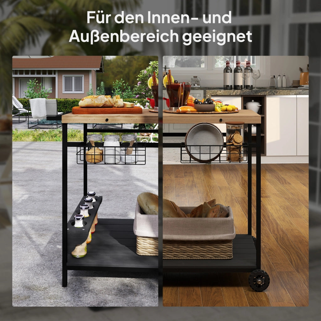 Tavolino da caff¨¨ ¨C zephmum ¨C Legno e metallo nero 60x40x80 cm