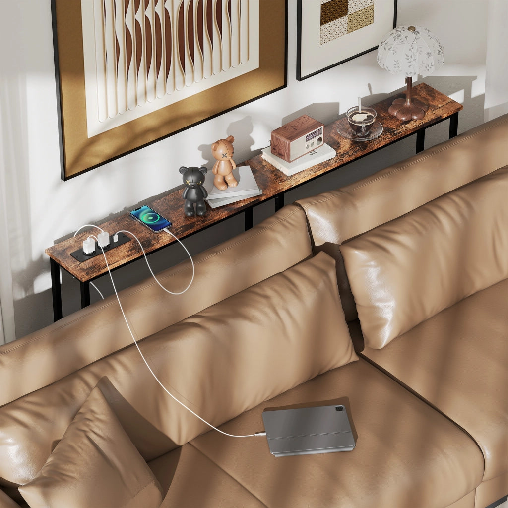 Consolle Ingresso Slim con Ricarica ¨C Xylo ¨C Metallo Nero Stile Industriale