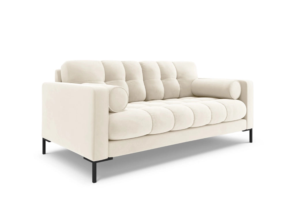 Cosmopolitan Design - Divano "Bali" 2 posti in velluto beige chiaro 
