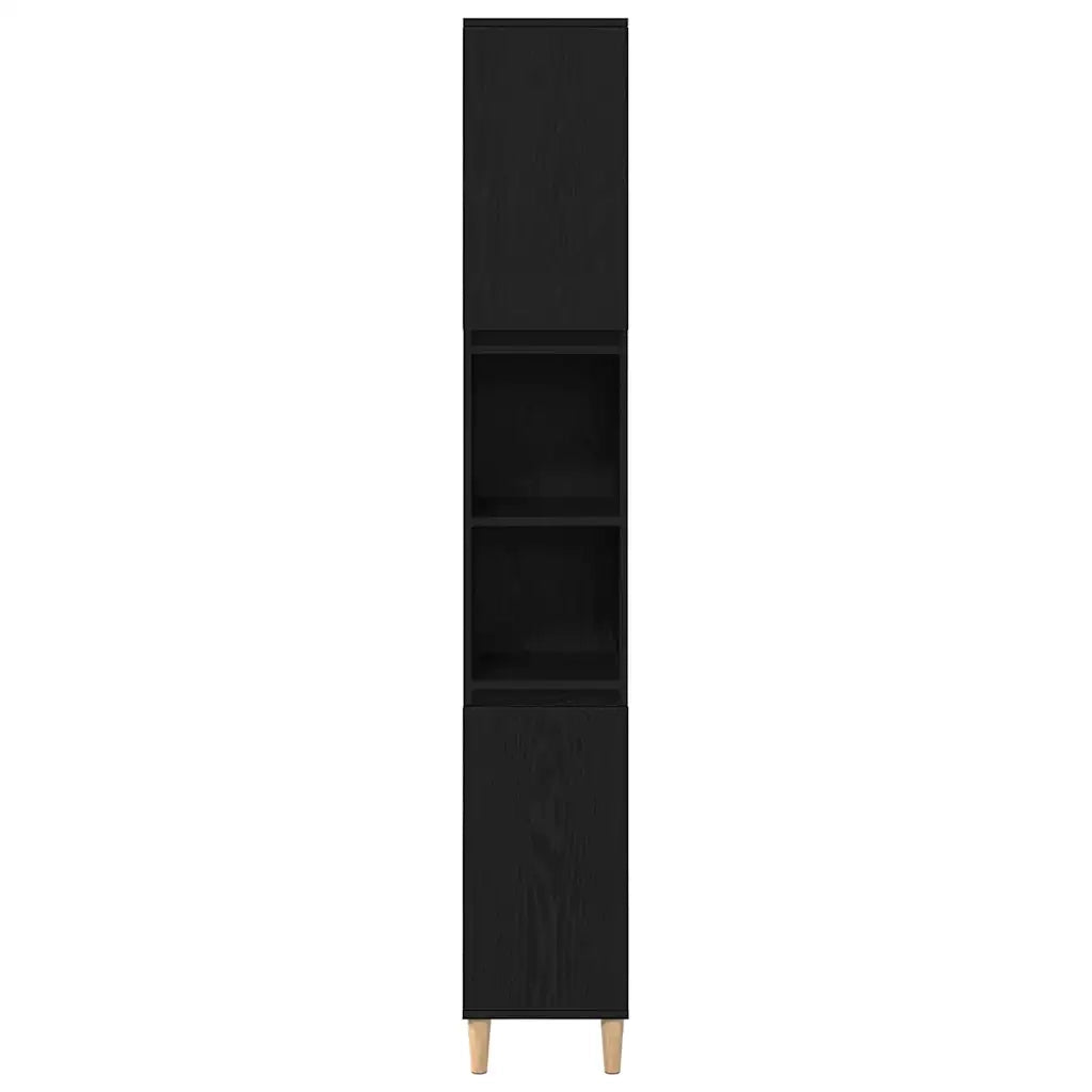 Mobile da Bagno Rovere Nero 30 x 30 x 190 cm Legno multistrato 862805