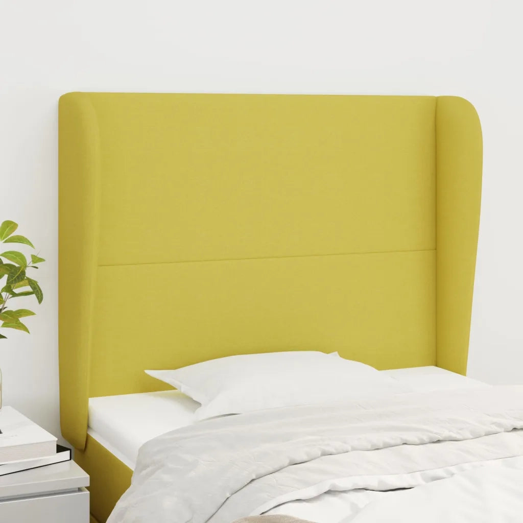 Testiera ad Orecchio Verde 103x23x118/128 cm in Tessuto
