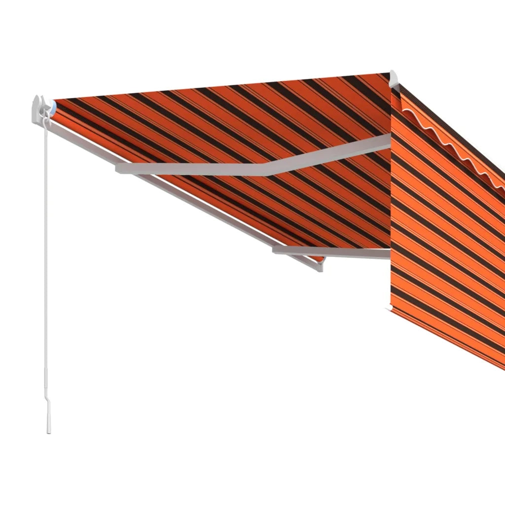 Tenda Retrattile Manuale con Parasole 3x2,5m Arancione Marrone 676628