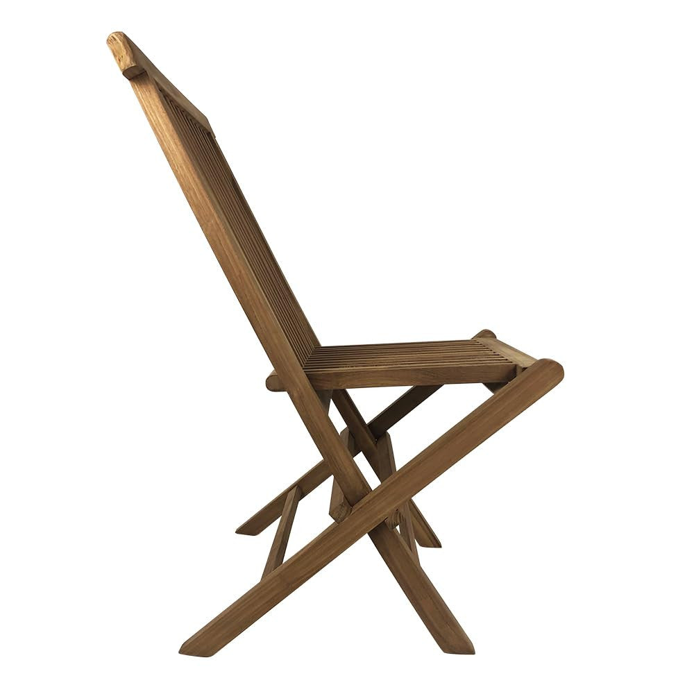 Set 2 Sedie Pieghevoli per Giardino e Terrazza Pinta in Legno Teak
