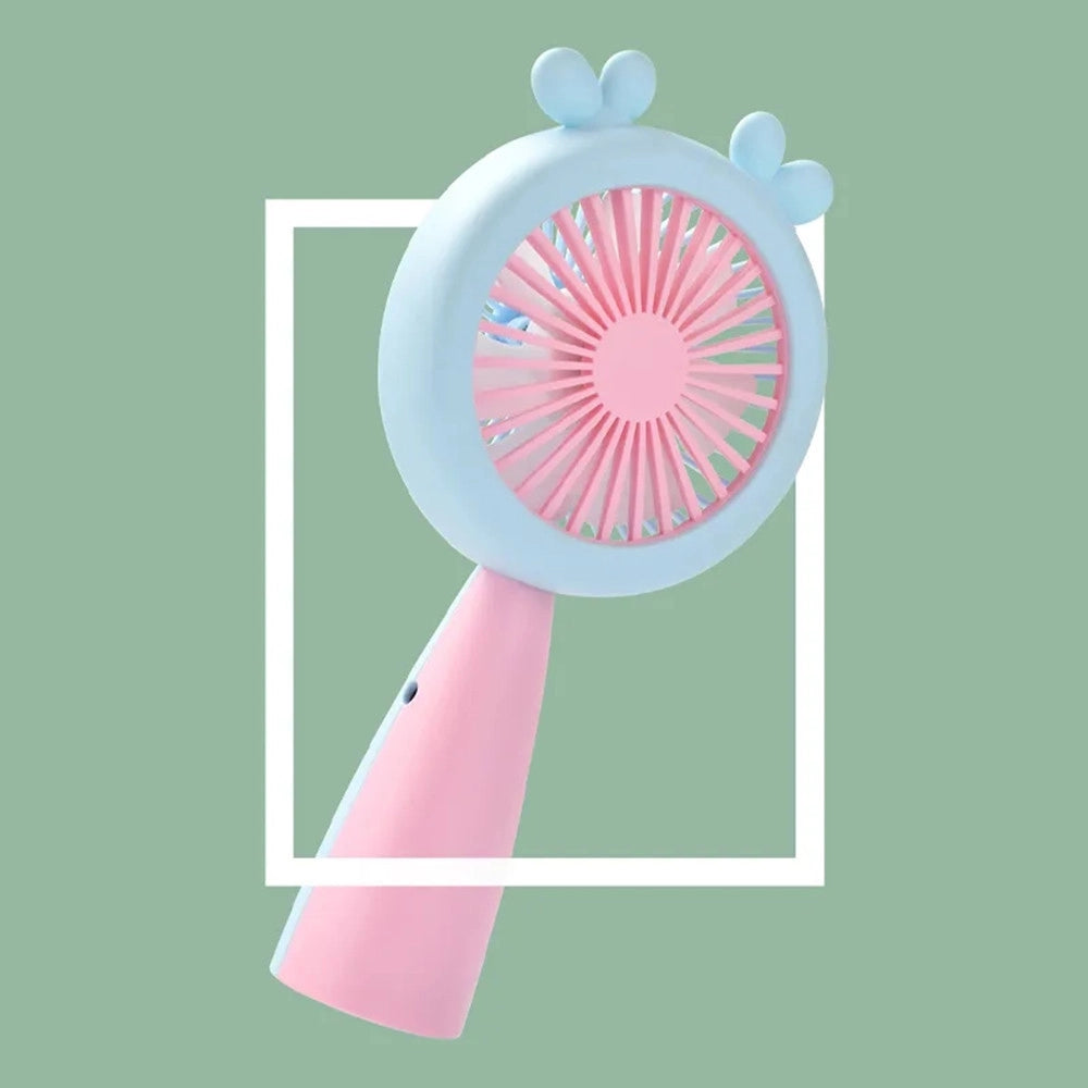 Trade Shop - Mini Ventilatore Con Luce A Led Hq66-17 Portatile Batteria Ricaricabile Usb 2 Velocità -