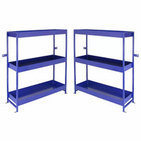 Set 2 Scaffali per Van Furgone 116,5x115x34,8 cm in Acciaio Senza Bulloni Blu
