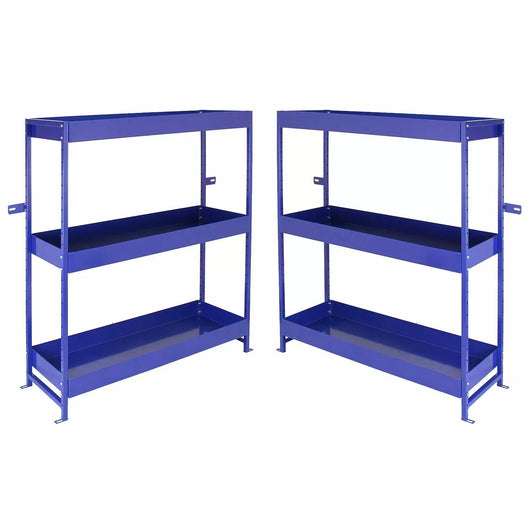 Set 2 Scaffali per Van Furgone 116,5x115x34,8 cm in Acciaio Senza Bulloni Blu