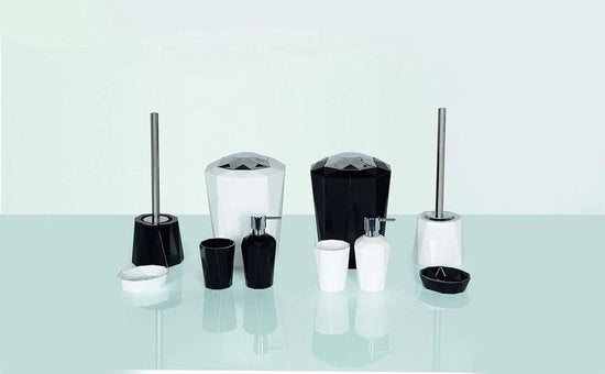 Toiletborstel di alta qualità con contenitore igienico - acciaio inox - nero