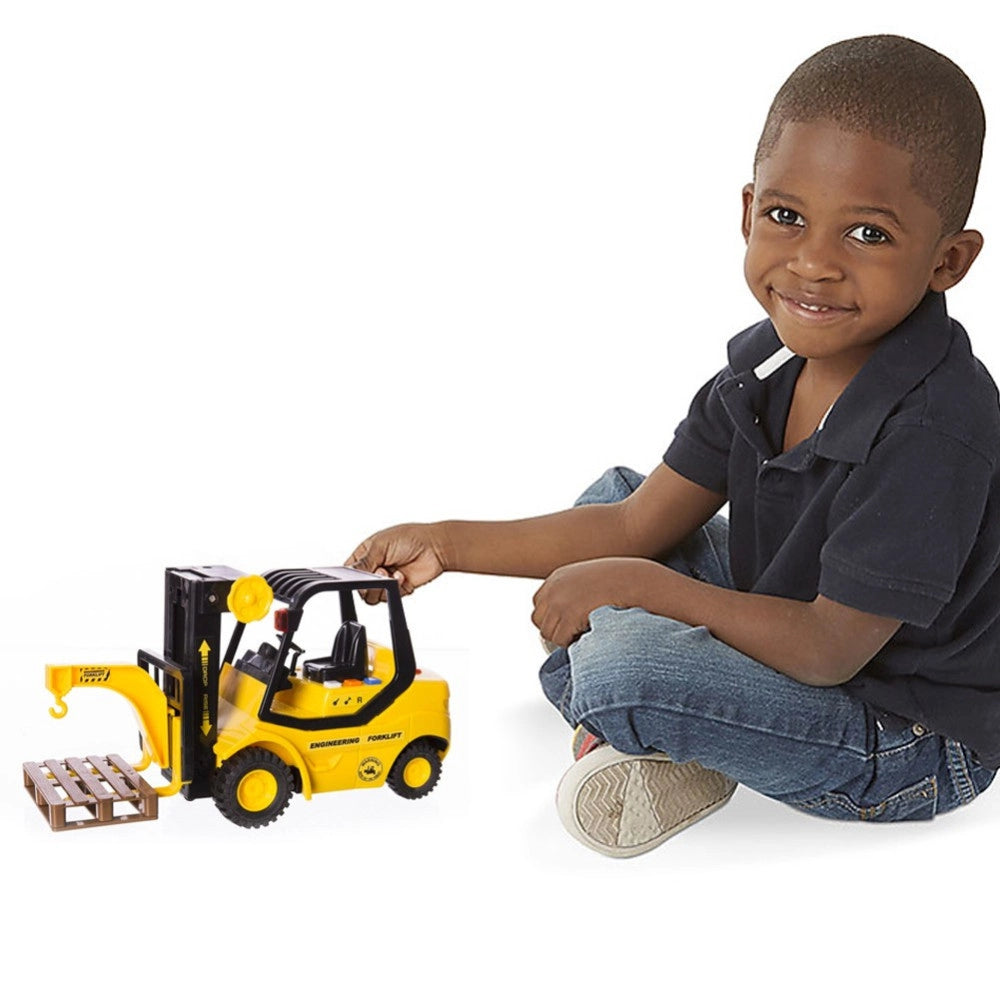 Trade Shop - Muletto Giocattolo Per Bambini Con Pedana Cassa 25cm Cantiere Mezzo Da Lavoro -