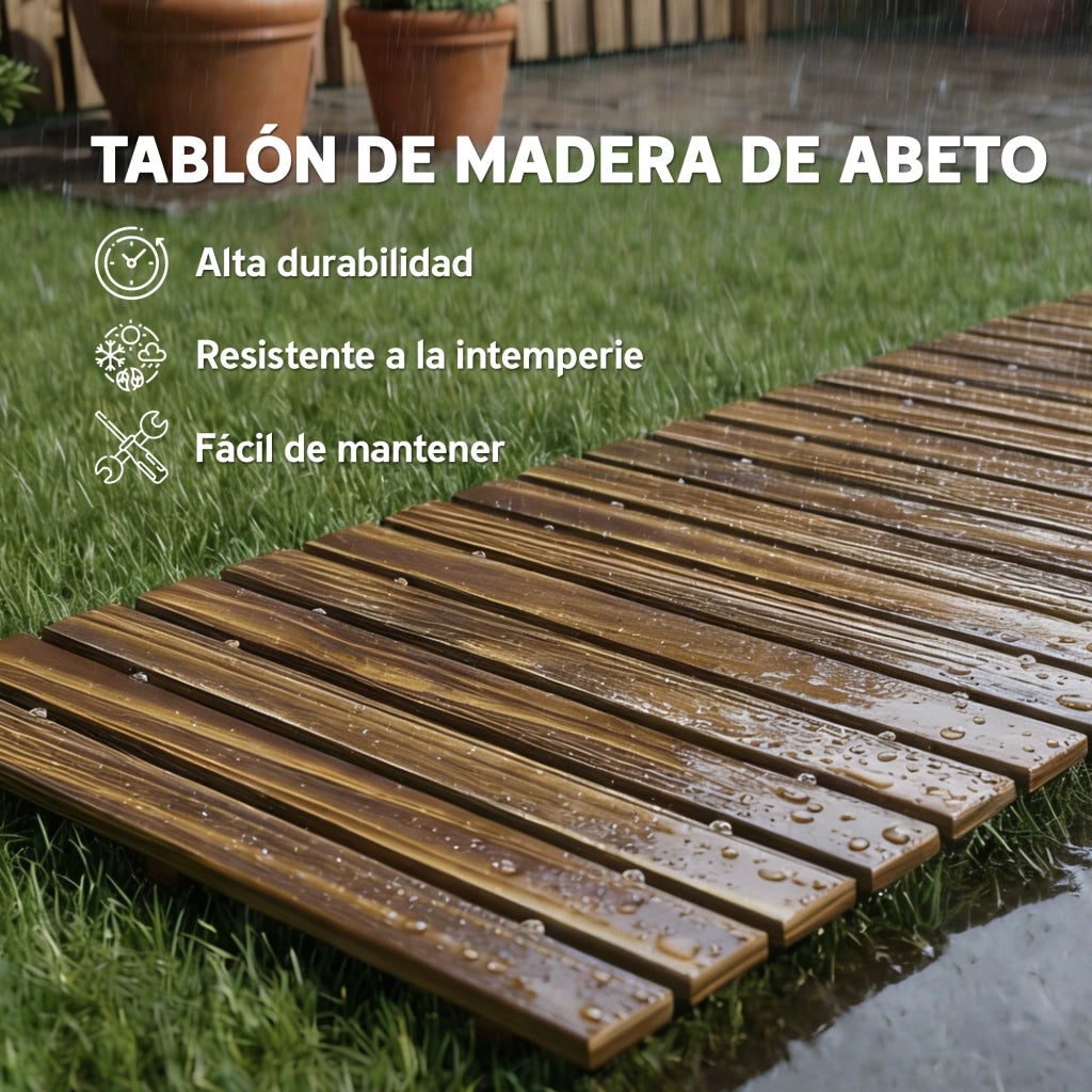 Camino da giardino in legno ¨C zephmum ¨C 120x38 cm carbonizzato