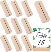 Cartellini in legno da 10 pezzi, sostenitori di carta per tavolo, cartellino menu, cartellino per biglietti da visita, supporto per biglietti da visita per matrimoni, ristoranti, ricevimenti, feste