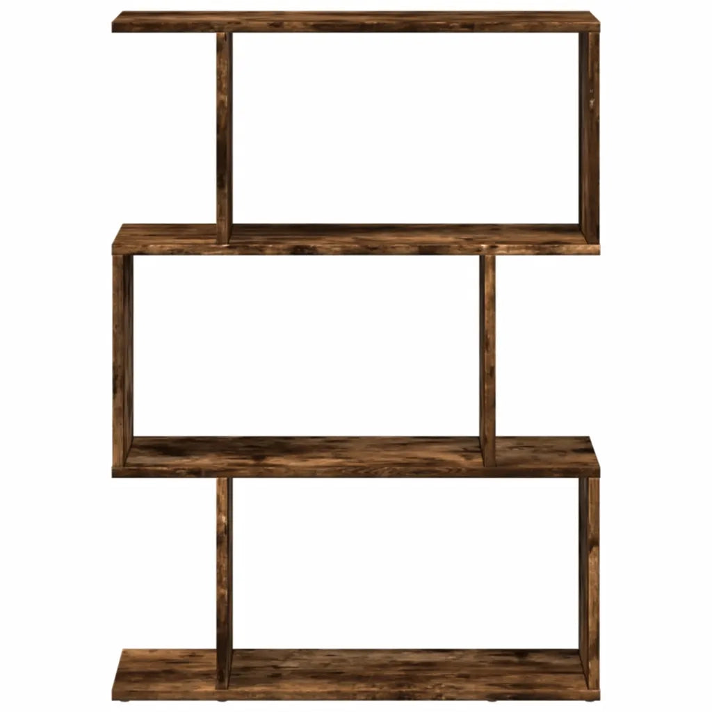 Libreria 3 Ripiani-Scaffale per Libri-Mobile di Stoccaggio Rovere Fumo 70x24x97 cm in Truciolato