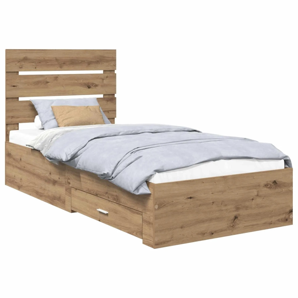Struttura del letto con cassetto Rovere artigianale 90 x 200 cm 3412019