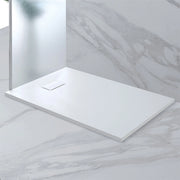 Piatto Doccia Effetto Pietra Sottile Antiscivolo Moderno Formato: 80 x 140 cm, Colore: Bianco