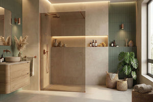 Parete Doccia Rea Flexi Brown / Brush Copper 100